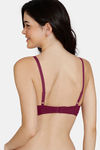 Zivame Beautiful Basics Padded Wired 3/4th Coverage T-Shirt Bra - Beet Red — thumbnail 2